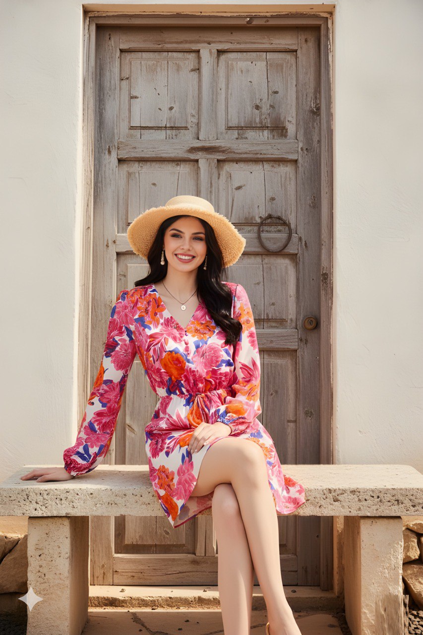 Diva's Pink Floral Summer Dress