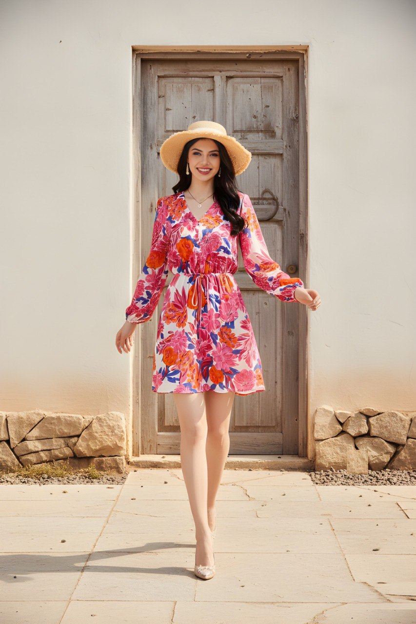 Diva's Pink Floral Summer Dress